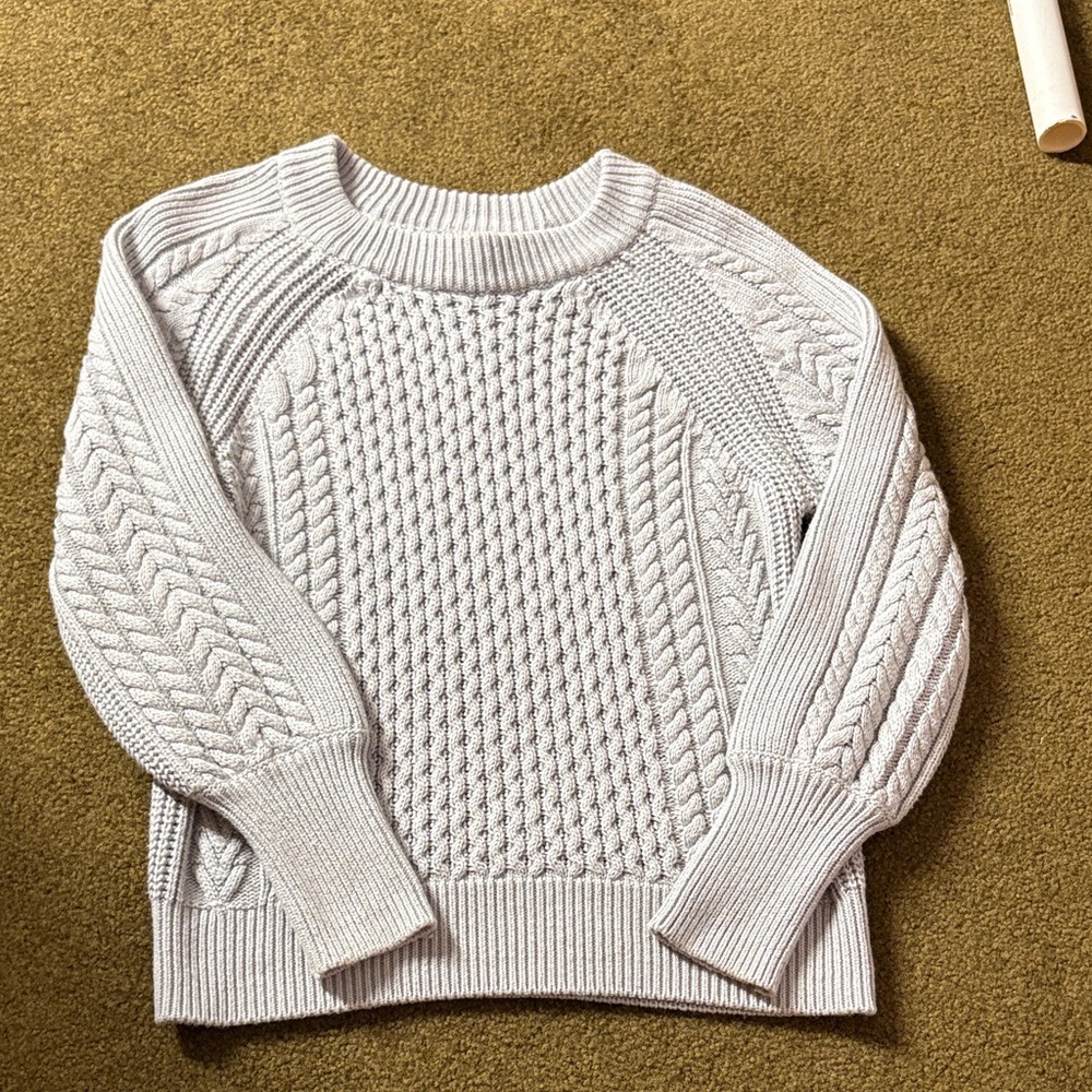 Magaschoni Grey Cable Crewneck Sweater